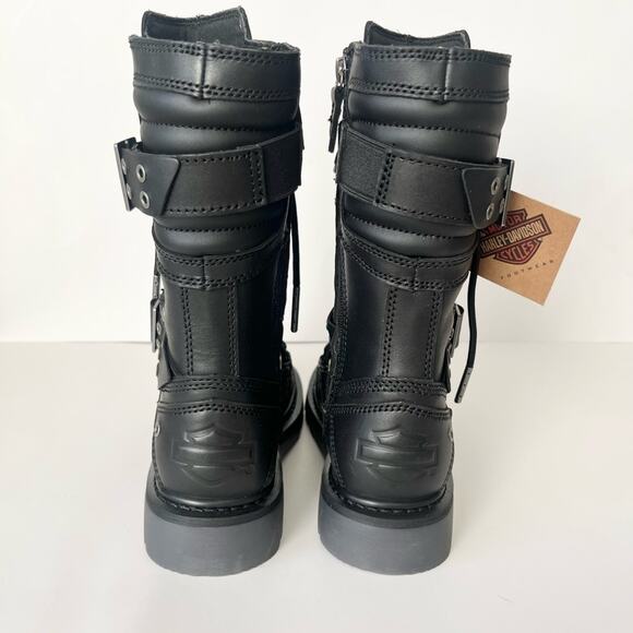 Harley Davidson Uplift Combat Motorcycle Boots with hardware black 7.5 NWT - Picture 8 of 12